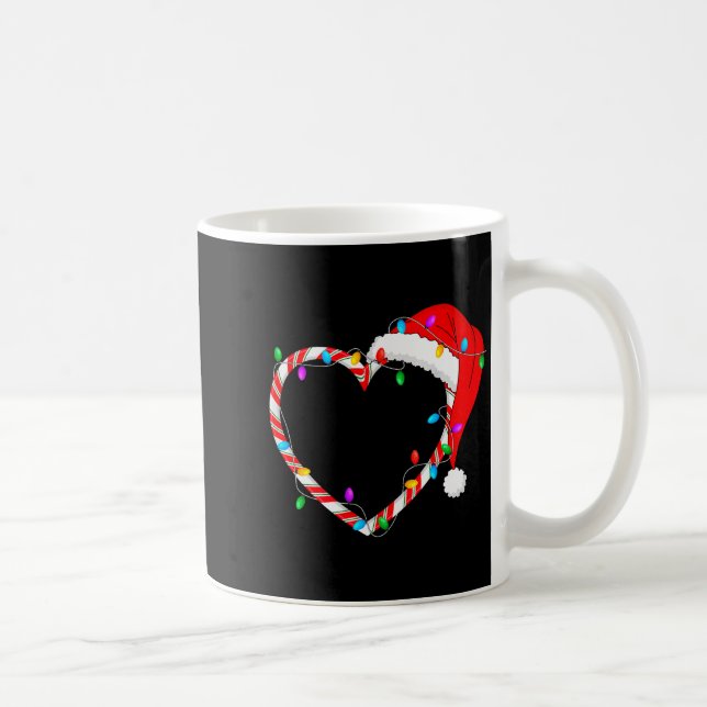 Christmas Candy Cane Heart Funny Love Candy Men Wo Coffee Mug (Right)