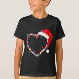 Christmas Candy Cane Heart Funny Love Candy Men Wo T-Shirt