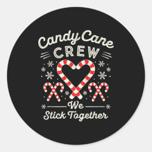 Christmas Candy Cane Heart Holiday Couples Matchin Classic Round Sticker