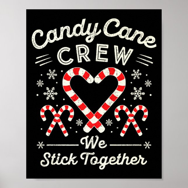 Christmas Candy Cane Heart Holiday Couples Matchin Poster (Front)