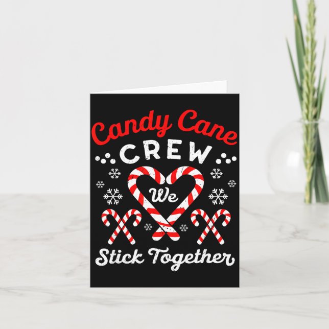 Christmas Candy Cane Heart Holiday Family Matching Card (Front)