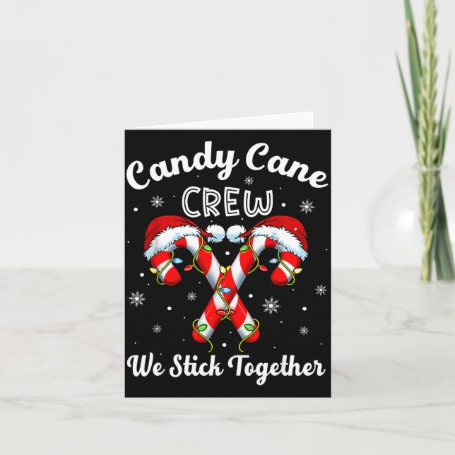 Christmas Candy Cane Heart Holiday Family Matching Card (Front)