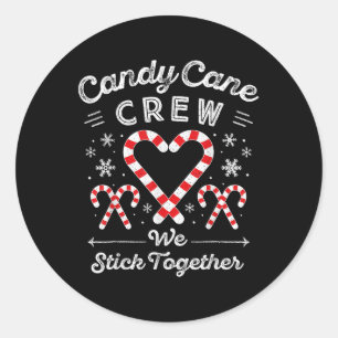 Christmas Candy Cane Heart Holiday Family Matching Classic Round Sticker