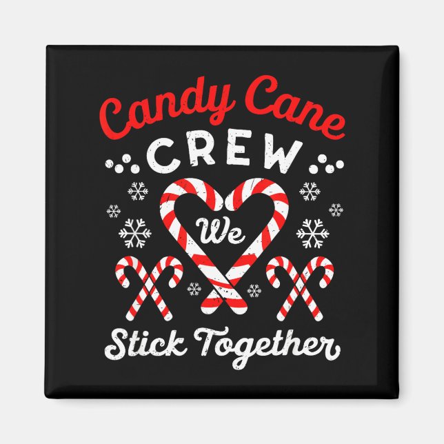 Christmas Candy Cane Heart Holiday Family Matching Magnet (Front)