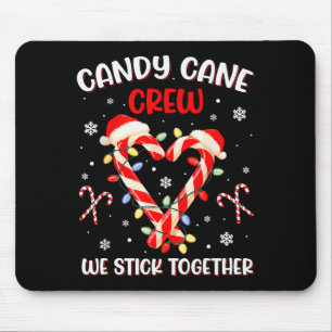 Christmas Candy Cane Heart Holiday Family Matching Mouse Pad