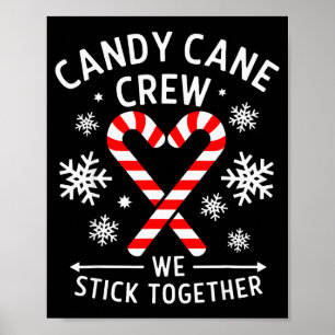 Christmas Candy Cane Heart Holiday Family Matching Poster