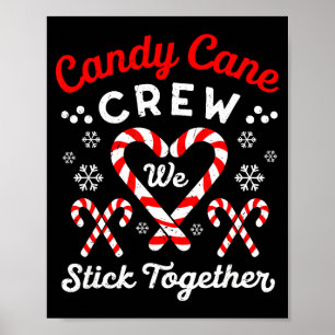 Christmas Candy Cane Heart Holiday Family Matching Poster