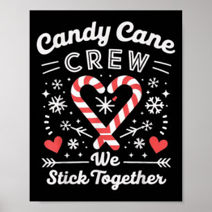 Christmas Candy Cane Heart Holiday Family Matching Poster