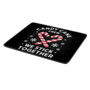 Christmas Candy Cane Heart We Stick Together  Cutting Board