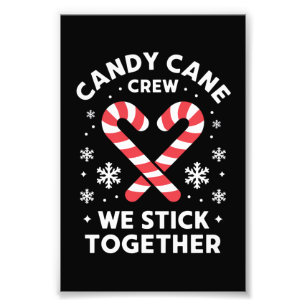 Christmas Candy Cane Heart We Stick Together  Photo Print