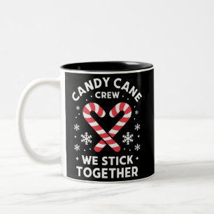 Christmas Candy Cane Heart We Stick Together  Two-Tone Coffee Mug