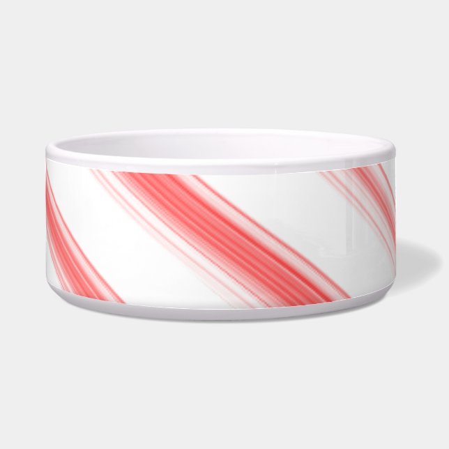 Christmas Candy Cane Holiday Ceramic Pet Bowl (Front)