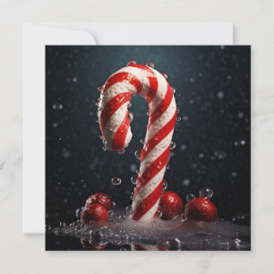 Christmas candy cane holiday greeting card