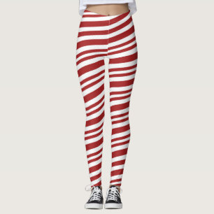 Christmas Candy Cane Holiday Leggings