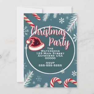 Christmas Candy Cane Invitations Customisable