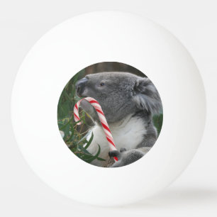 Christmas Candy Cane Koala Ping Pong Ball