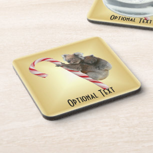 Christmas Candy Cane Koalas Coaster