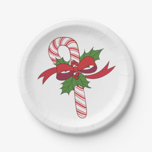 Christmas Candy Cane Paper Plate