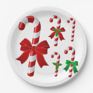 Christmas Candy Cane Paper Plate