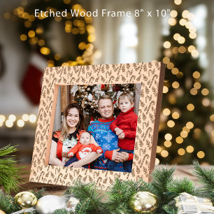 Christmas Candy Cane Pattern 10x8 Etched Frames