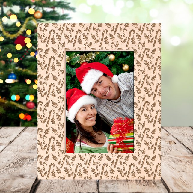 Christmas Candy Cane Pattern 5x7 Etched Frames (Christmas Candy Cane Pattern 5x7 Etched Frames)