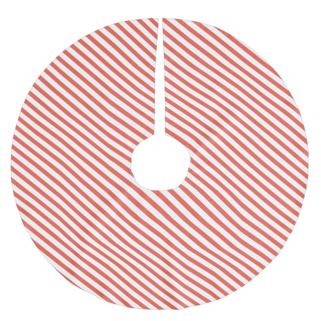 Christmas Candy Cane Pattern Brushed Polyester Tree Skirt (Front)