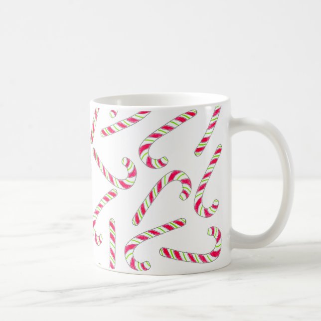 Christmas candy cane pattern coffee mug (Right)