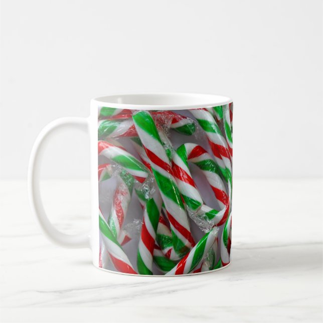 Christmas candy cane pattern coffee mug (Left)