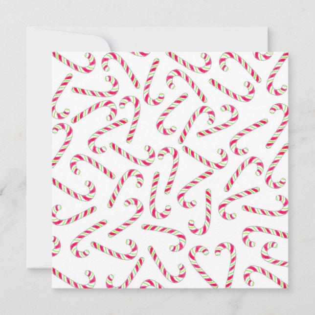Christmas candy cane pattern holiday card (Front)