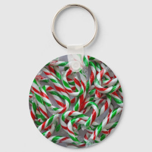 Christmas candy cane pattern key ring