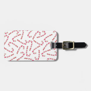 Christmas candy cane pattern luggage tag