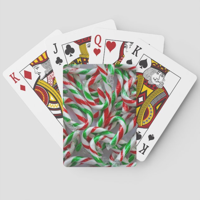 Christmas candy cane pattern playing cards (Back)