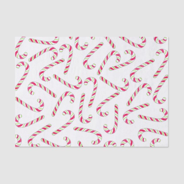 Christmas candy cane pattern tissue paper (Front)