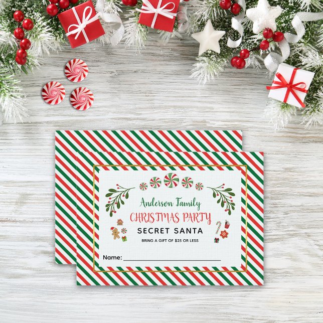Christmas Candy Cane Peppermint Secret Santa Enclosure Card (Creator Uploaded)