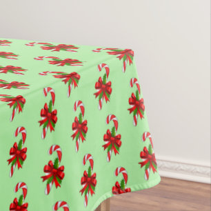 Christmas Candy Cane Red Green Small Tablecloth
