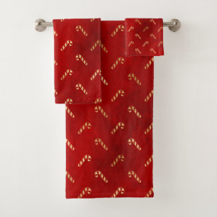 Christmas Candy Cane Red Towel