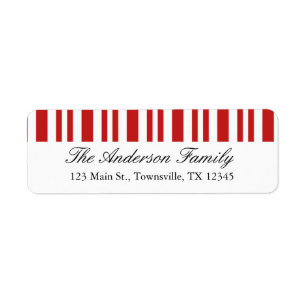 Christmas Candy Cane Return Address Label