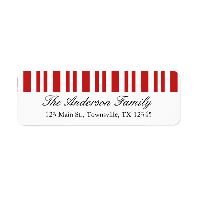 Christmas Candy Cane Return Address Label (Front)