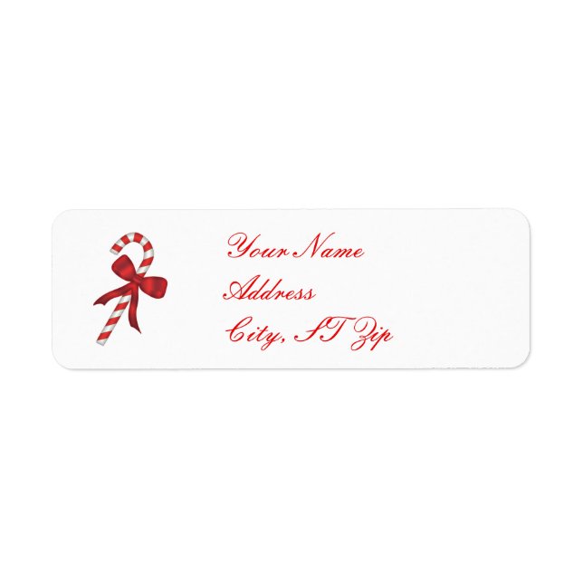 Christmas Candy Cane Return Address Labels (Front)