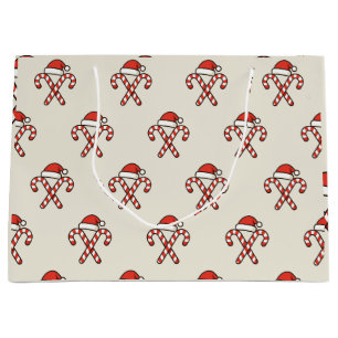 Christmas Candy Cane Santa Gift Bag