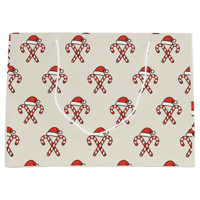 Christmas Candy Cane Santa Gift Bag (Front)