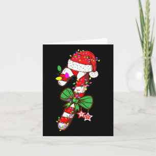 Christmas Candy Cane Santa Hat Xmas Light Kids Card
