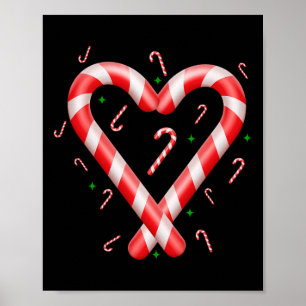 Christmas Candy Cane Santa Usa Flag Xmas Kids Wome Poster