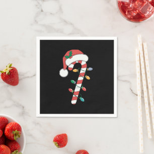 Christmas Candy Cane Santa Xmas Kids Napkin