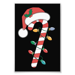 Christmas Candy Cane Santa Xmas Kids  Photo Print