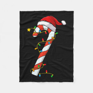 Christmas Candy Cane Santa Xmas Kids Toddler Youth Fleece Blanket