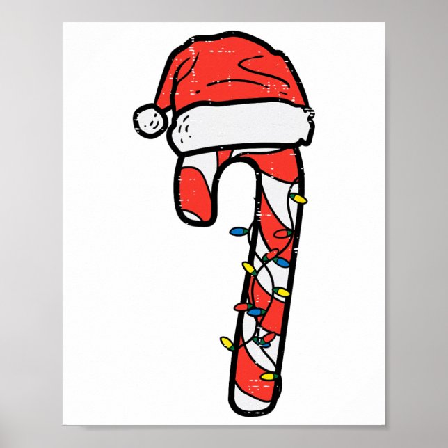 Christmas Candy Cane Santa Xmas Kids Toddler Youth Poster (Front)