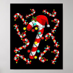 Christmas Candy Cane Santa Xmas Kids Toddler Youth Poster