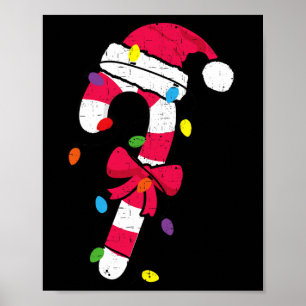 Christmas Candy Cane Santa Xmas Kids Toddler Youth Poster