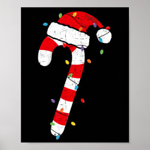 Christmas Candy Cane Santa Xmas Kids Toddler Youth Poster